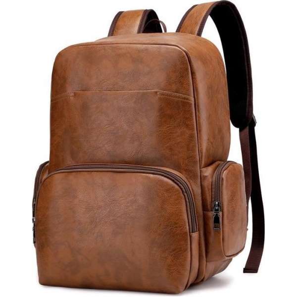 Leren Heren Rugzak - Lederen Business Backpack - Geschikt voor 15.6 inch Laptops Leren Heren Rugzak - Lederen Business Backpack - Geschikt voor 15.6 inch Laptops