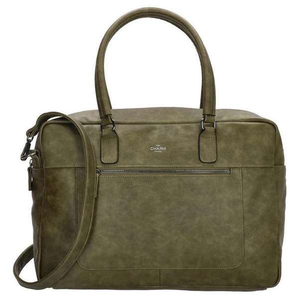Ruime laptoptas, olijf 15,6 inch (38 cm) - Charm Ruime laptoptas, olijf 15,6 inch (38 cm) - Charm