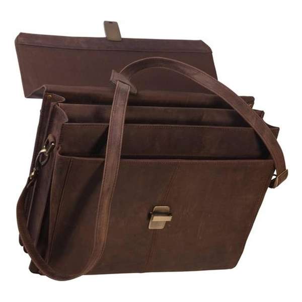 Aktetas Echt Leer - Bruin/Taupe - Laptoptas 15.6 inch - Documententas - Werktas Aktetas Echt Leer - Bruin/Taupe - Laptoptas 15.6 inch - Documententas - Werktas