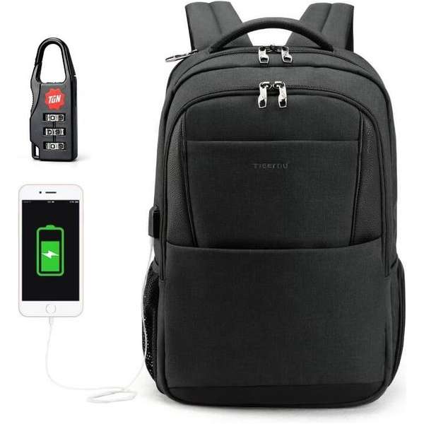 Tigernu Schooltas laptop rugzak Allround Laptopvak tot 15,6 inch - Zwart Tigernu Schooltas laptop rugzak Allround Laptopvak tot 15,6 inch - Zwart