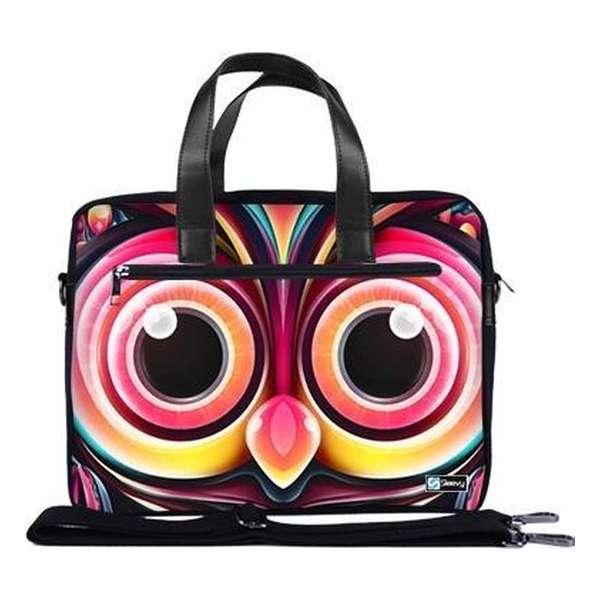 Laptoptas 17,3 / schoudertas artistieke uil - Sleevy - laptoptas - schooltas