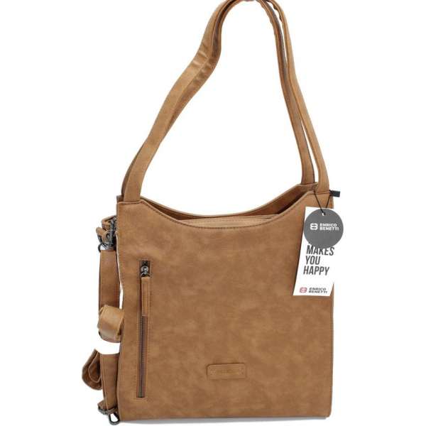 Enrico Benetti Tas - Schoudertas / Handtas / Dames tas - Chelles – Bruin / Camel / Cognac Enrico Benetti Tas - Schoudertas / Handtas / Dames tas - Chelles – Bruin / Camel / Cognac