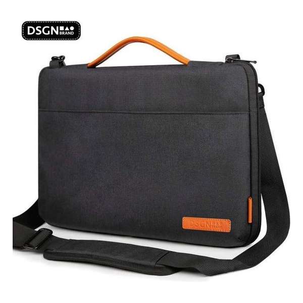 DSGN Laptoptas Schoudertas met Handvat 14 inch - Zwart - Laptop Sleeve - Laptophoes DSGN Laptoptas Schoudertas met Handvat 14 inch - Zwart - Laptop Sleeve - Laptophoes