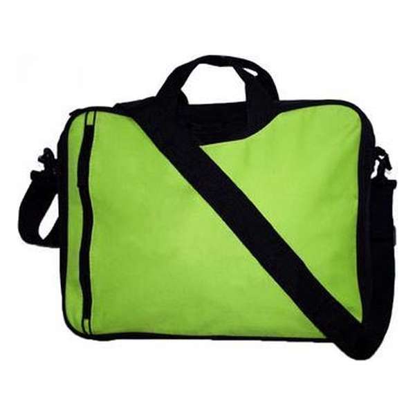 Schoudertas voor laptop/documenten 15.6 inch kleur lime Schoudertas voor laptop/documenten 15.6 inch kleur lime
