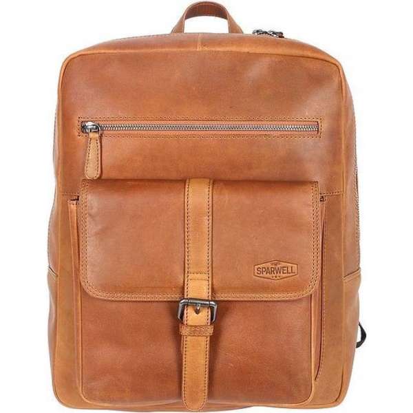Sparwell rugzak - Lederen rugzak - laptop vak - 15.5 inch / 16 inch - bruin / cognac Sparwell rugzak - Lederen rugzak - laptop vak - 15.5 inch / 16 inch - bruin / cognac