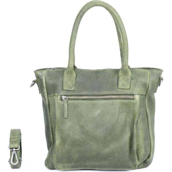 DSTRCT Raider Road Leren Dames Handtas - Groen DSTRCT Raider Road Leren Dames Handtas - Groen