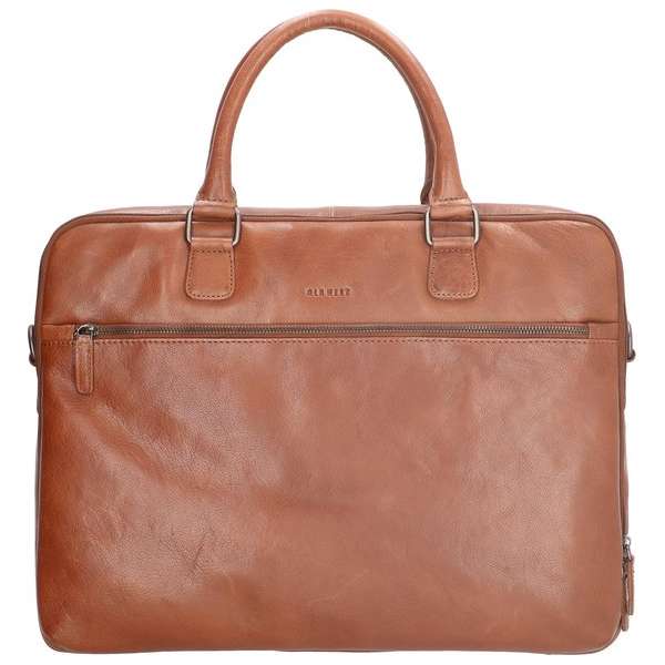 Old West Waco Leren laptoptas 17 inch - Bruin