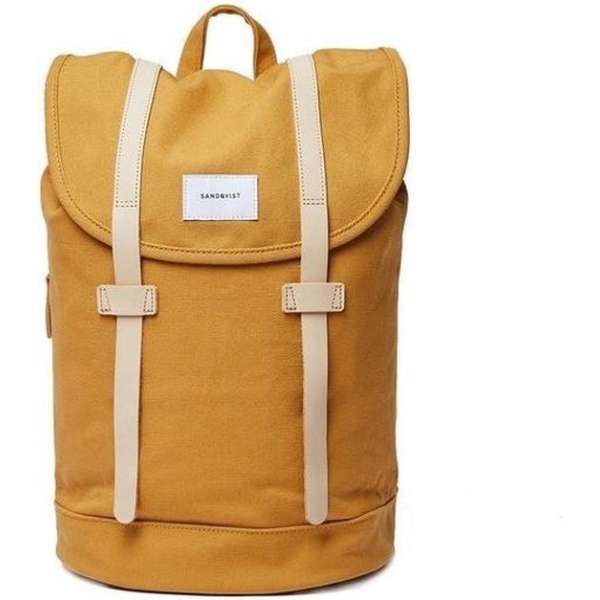 Sandqvist Stig Backpack Honey Yellow/Natural Leather SQA1358 geel, duurzaam Sandqvist Stig Backpack Honey Yellow/Natural Leather SQA1358 geel, duurzaam