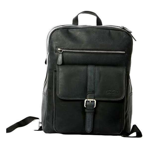 Sparwell Rugzak - Lederen rugzak - 15,5 inch / 16 inch laptop - zwart Sparwell Rugzak - Lederen rugzak - 15,5 inch / 16 inch laptop - zwart