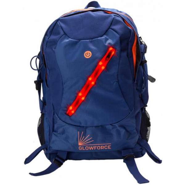 Glowforce - Tas - Rugzak - Ledverlichting - Blauw - Fiets - Verkeer - Verlicht Glowforce - Tas - Rugzak - Ledverlichting - Blauw - Fiets - Verkeer - Verlicht