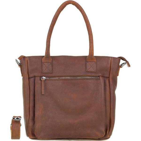 DSTRCT Raider Road Leren Dames Handtas - Cognac DSTRCT Raider Road Leren Dames Handtas - Cognac