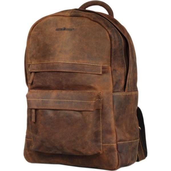 Texas - 15.6 inch laptop rugtas van vintage plantaardig gelooid leer Texas - 15.6 inch laptop rugtas van vintage plantaardig gelooid leer