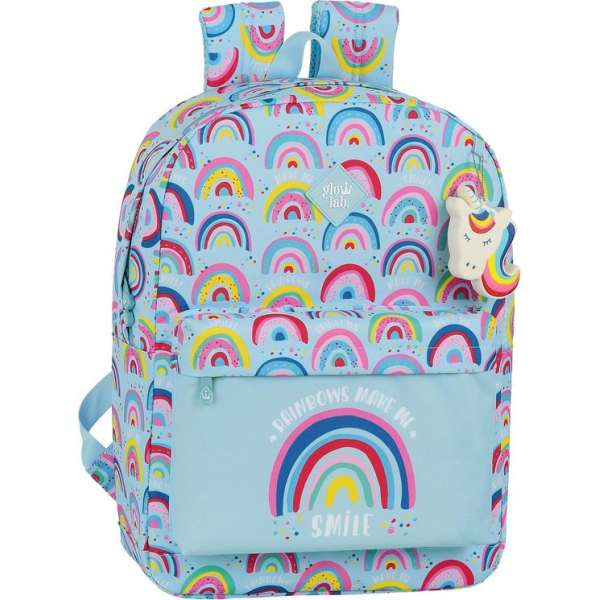Glow Lab Rainbow Rugzak - 43 x 32 x 14 cm - Blauw Glow Lab Rainbow Rugzak - 43 x 32 x 14 cm - Blauw