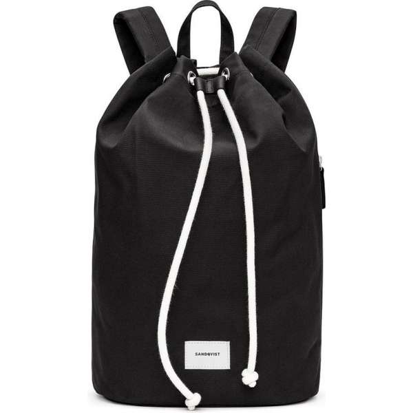 Sandqvist Evert Rugzak Black katoen canvas - Zwart - 18 liter