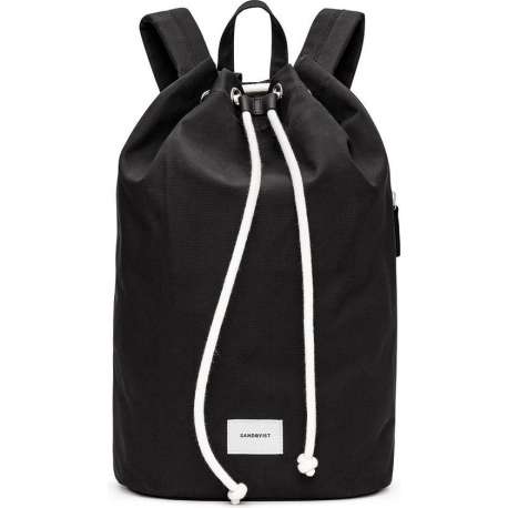 Sandqvist Evert Rugzak Black katoen canvas - Zwart - 18 liter