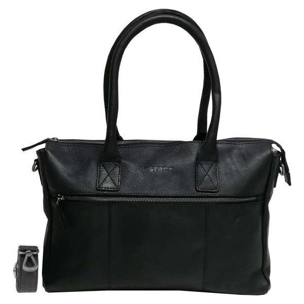 DSTRCT Raider Road Leren Dames Laptop Schoudertas - 15,6 inch - Zwart DSTRCT Raider Road Leren Dames Laptop Schoudertas - 15,6 inch - Zwart