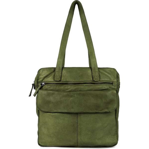 DSTRCT Harrington Road Leren Shopper L - Groen DSTRCT Harrington Road Leren Shopper L - Groen