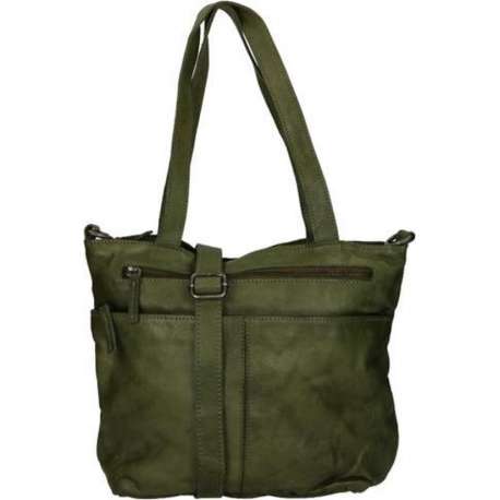 DSTRCT Harrington Road Leren Shopper M - Groen