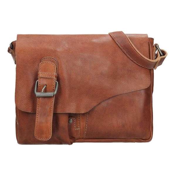 Bear Design Lauro Leren Klep Schoudertas - Cognac Bear Design Lauro Leren Klep Schoudertas - Cognac