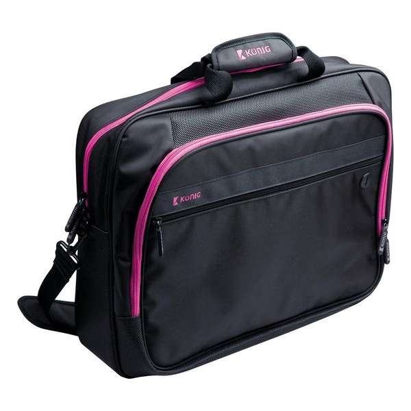 König CSNBB200PI notebooktas 40,6 cm (16'') Aktetas Zwart, Roze
