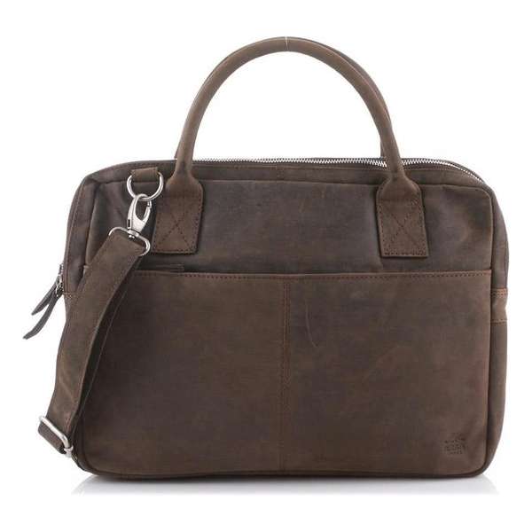 Bear Design Martijn Leren Schoudertas / Laptoptas 14" - Bruin Bear Design Martijn Leren Schoudertas / Laptoptas 14" - Bruin