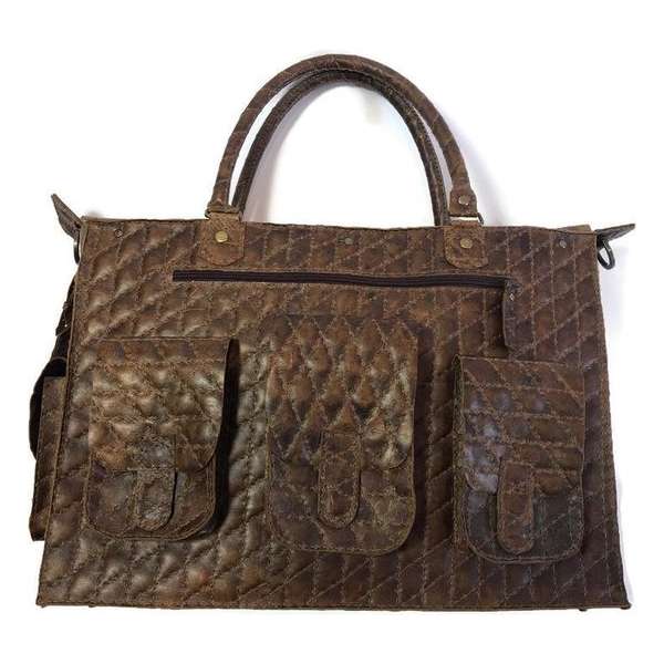 Sophisticatedgold Quilted Dames Handtas Bruin Sophisticatedgold Quilted Dames Handtas Bruin