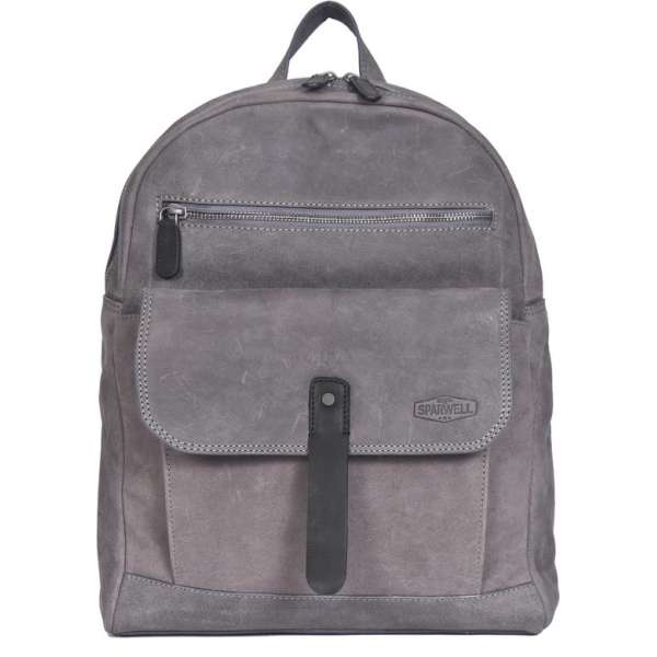 Sparwell Aaron Leren Rugtas / Laptoprugzak - 14 inch - Grijs Sparwell Aaron Leren Rugtas / Laptoprugzak - 14 inch - Grijs