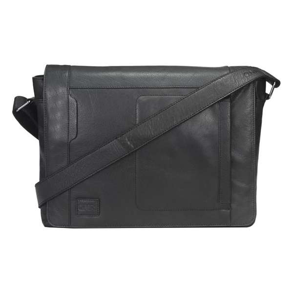 DNR Laptoptas lederen - Geschikt voor 17 inch - Zwart