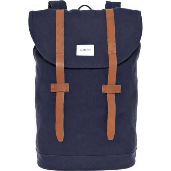 Sandqvist Rugzak Stig Blue SQA1363 Eco Canvas - Blauw 14 Lt