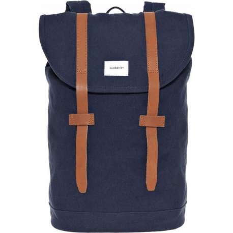 Sandqvist Rugzak Stig Blue SQA1363 Eco Canvas - Blauw 14 Lt
