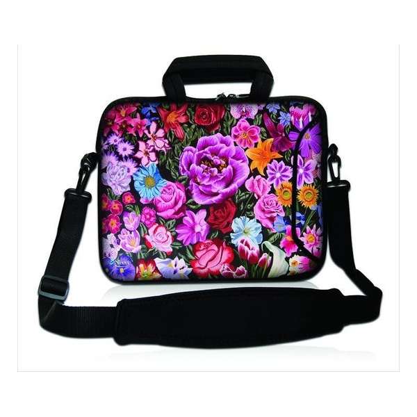 Sleevy 17,3 laptoptas bloemen print