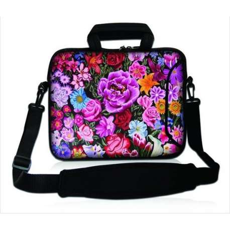 Sleevy 17,3 laptoptas bloemen print