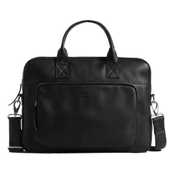Still Nordic Luke Leren Laptoptas 2 Vaks - 14 inch - Zwart Still Nordic Luke Leren Laptoptas 2 Vaks - 14 inch - Zwart