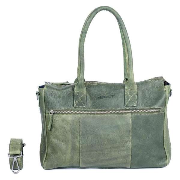 DSTRCT Raider Road Leren Dames Laptop Schoudertas - 15,6 inch - Groen DSTRCT Raider Road Leren Dames Laptop Schoudertas - 15,6 inch - Groen