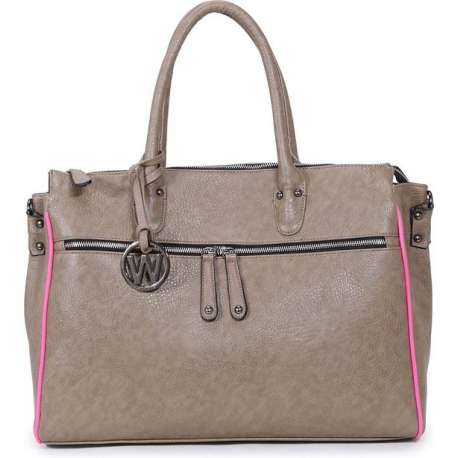 Wimona Fabiana 2020 Schoudertas / Laptoptas - 15,6 inch - Taupe