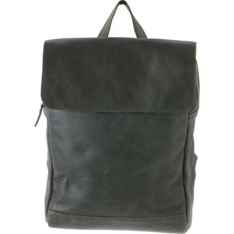 Raw Materials Tas -  Rugzak  - Reistas - Eco Leer - Denim binnenvoering - Groen