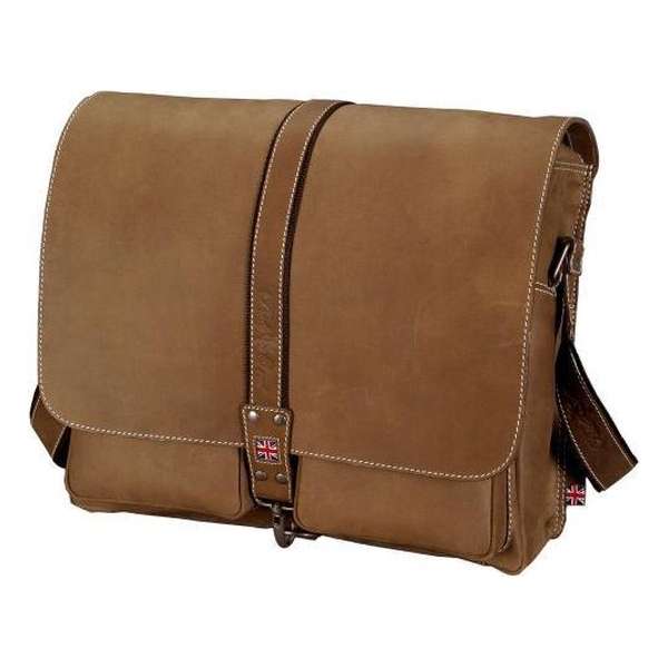 Pride and Soul Schoudertas/Laptoptas Echt Leer Unisex Schoudertas Bruin Pride and Soul Schoudertas/Laptoptas Echt Leer Unisex Schoudertas Bruin
