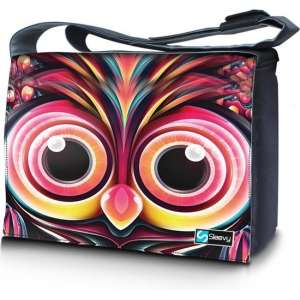 Messengertas / laptoptas 17,3 inch artistieke uil - Sleevy - laptoptas - schooltas