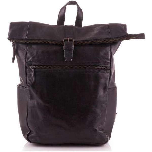 Bear Design Pergola Leren Laptop Rolltop Rugtas - 13 inch - Zwart Bear Design Pergola Leren Laptop Rolltop Rugtas - 13 inch - Zwart