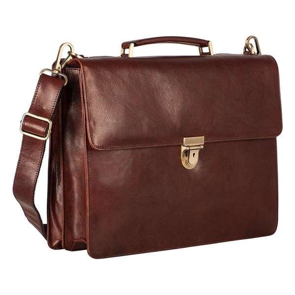 Leonhard Heyden Cambridge aktetas 1-vaks 13 inch - Roodbruin Leonhard Heyden Cambridge aktetas 1-vaks 13 inch - Roodbruin