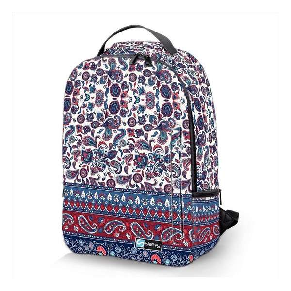 Laptop rugzak 15,6 Deluxe Oosters patroon blauw - Sleevy - schooltas