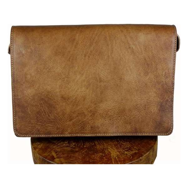 Leren Aktetas - Unisex - Lichtbruin - Alaabouch