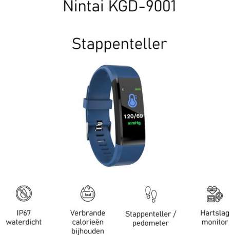 Activity Tracker |Stappenteller| Stappenteller Horloge | Waterdicht | Nintai KGD-9001