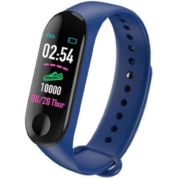 Smarty SW001C Digitale horologe - Activitytracker - Blauw/Zwart Smarty SW001C Digitale horologe - Activitytracker - Blauw/Zwart