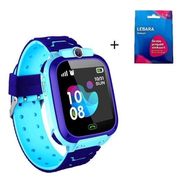Smartwatch Kinder Horloge - GPS tracker- Digitale touchscreen - Blauw Smartwatch Kinder Horloge - GPS tracker- Digitale touchscreen - Blauw