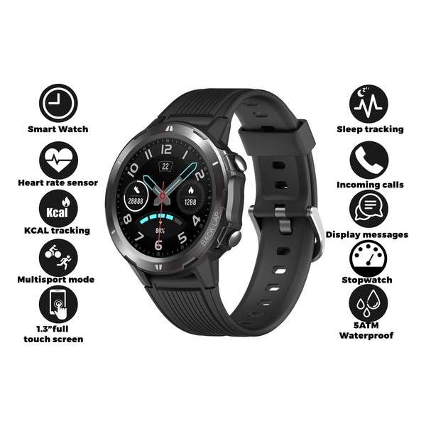Denver SW-350 - Smartwatch - bluetooth smartwatch met hartslagmeter - activity tracker - Fitbit - Zwart
