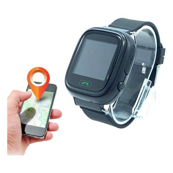 KUUS. GPS horloge kind, smartwatch voor kinderen met GPS tracker - Zwart