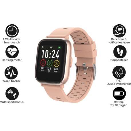 Denver SW-161 - Smartwatch - touchscreen sportwatch met hartslagmeter - Fitbit - Roze