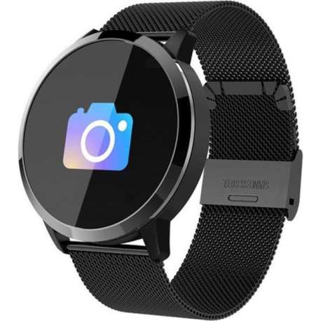 SmartWatch Q8 met Hartslagmeter - Klassiek - Stappenteller - Caloriemeter - Zwart/Metaal