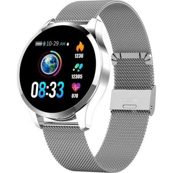 Belesy® Q9 - Smartwatch Dames - Smartwatch Heren - Horloge - Stappenteller - 1.3 inch - Milanees Staal - Zilver Belesy® Q9 - Smartwatch Dames - Smartwatch Heren - Horloge - Stappenteller - 1.3 inch - Milanees Staal - Zilver